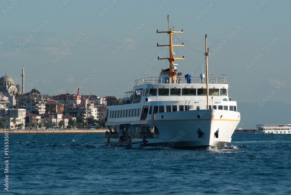 Ferryboat on Bosphorus Istanbul.Turkey.