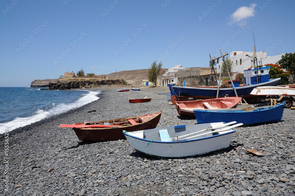 Rowboats on the beach, Canary Island Fuerteventura, Spain