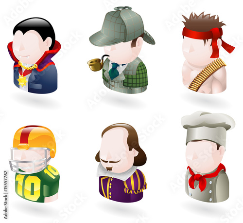 avatar people web icon set