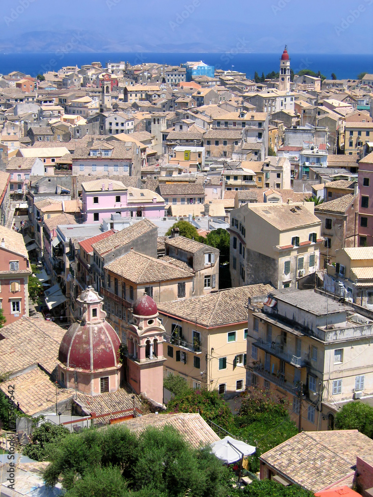 Aerial view of Mediterranean city