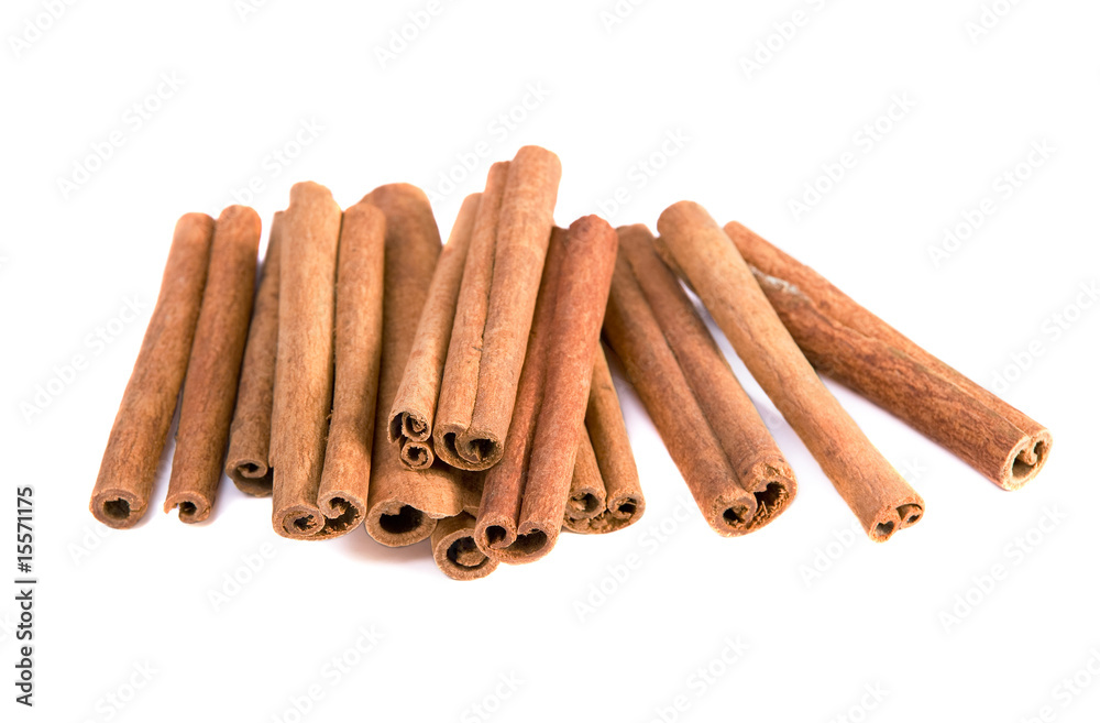 Cinnamon sticks  on white background