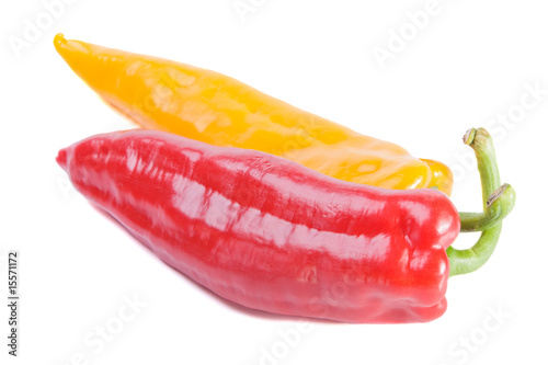 Red and yellow sweet peppers