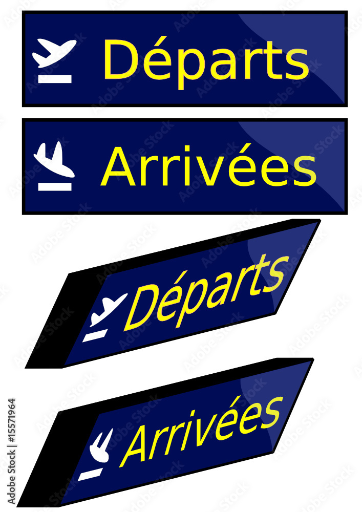 Panneaux d'aérogare, en Français Panneaux d'aérogare, en Français