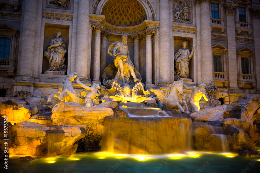 Trevi Fountain at night, Rome, Italy