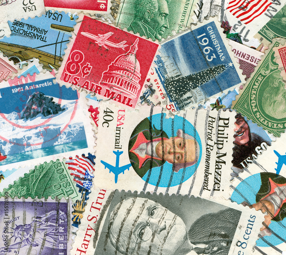 Collection of US vintage postmarks