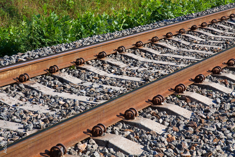 Naklejka premium Railroad track fragment