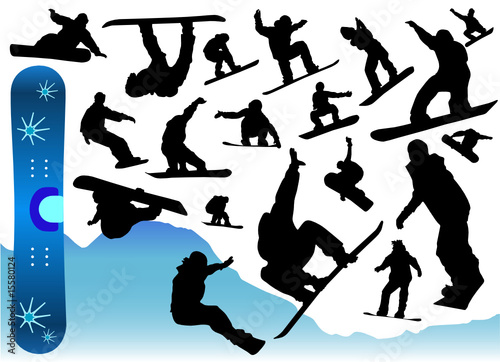 collection of snowboard vector