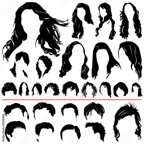 women and men hair vector (different style)