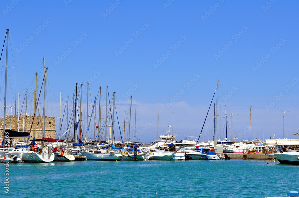 Marina: port in the Mediterranean Sea. Iraklion, Crete.