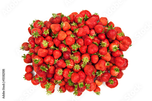 strawberry heap on white
