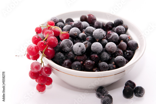 Frozen red and black currants