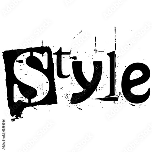 the word style written in grunge cutout style