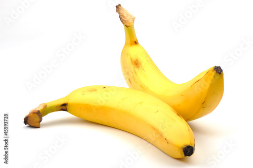 two bananas isolated on white background