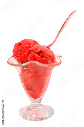 red ice cream over white
