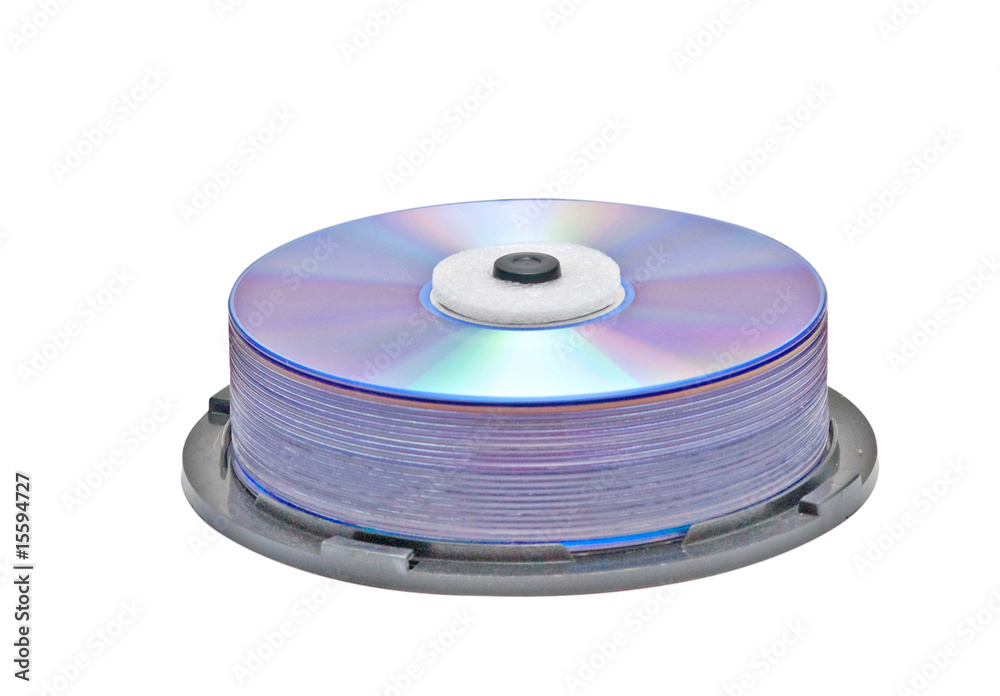 Pack of DVDs isolated on white background Pack of DVDs isolated on white background