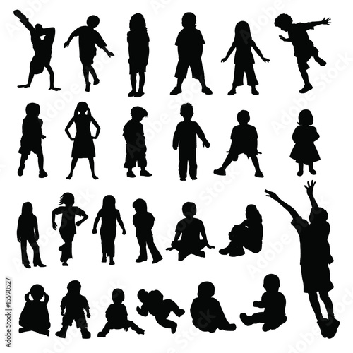 Lots of Children and Babies Silhouettes