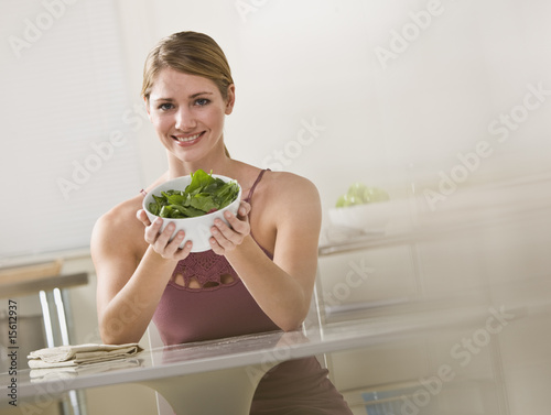Woman Holding Bowl of Salad