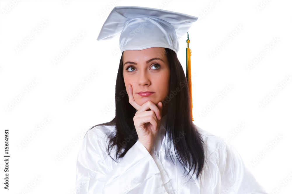 Young graduate isolated on the white background Young graduate isolated on the white background