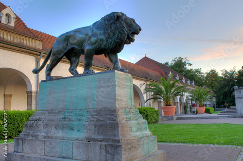 Blick auf den Löwen im Sprudelhof Bad Nauheim