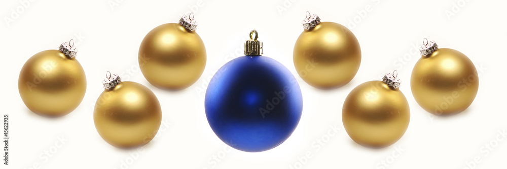 Christbaumkugeln in gold und blau matt Christbaumkugeln in gold und blau matt