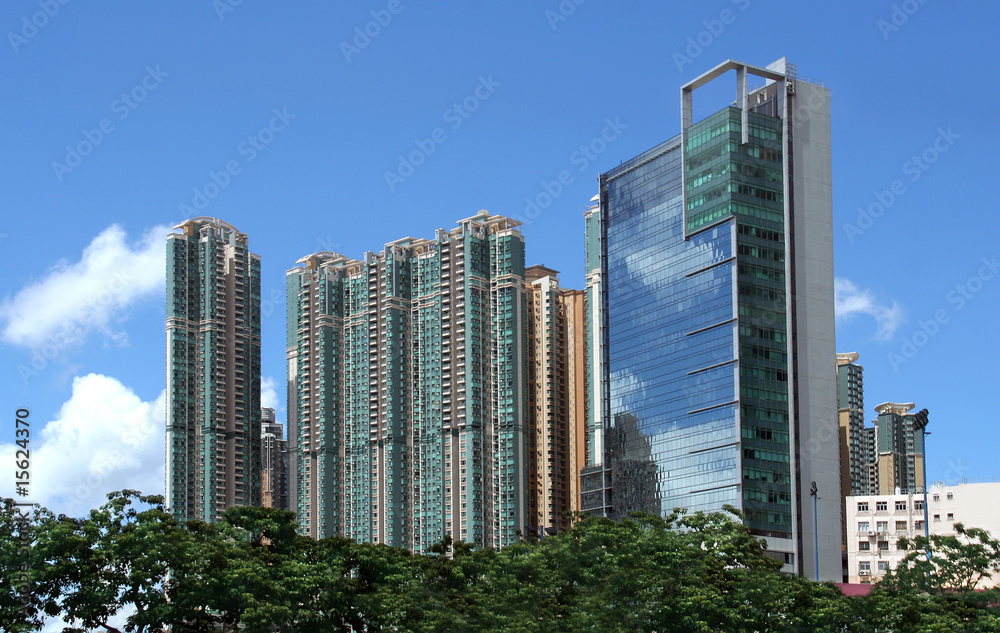 Modern apartment building and corporate building Modern apartment building and corporate building