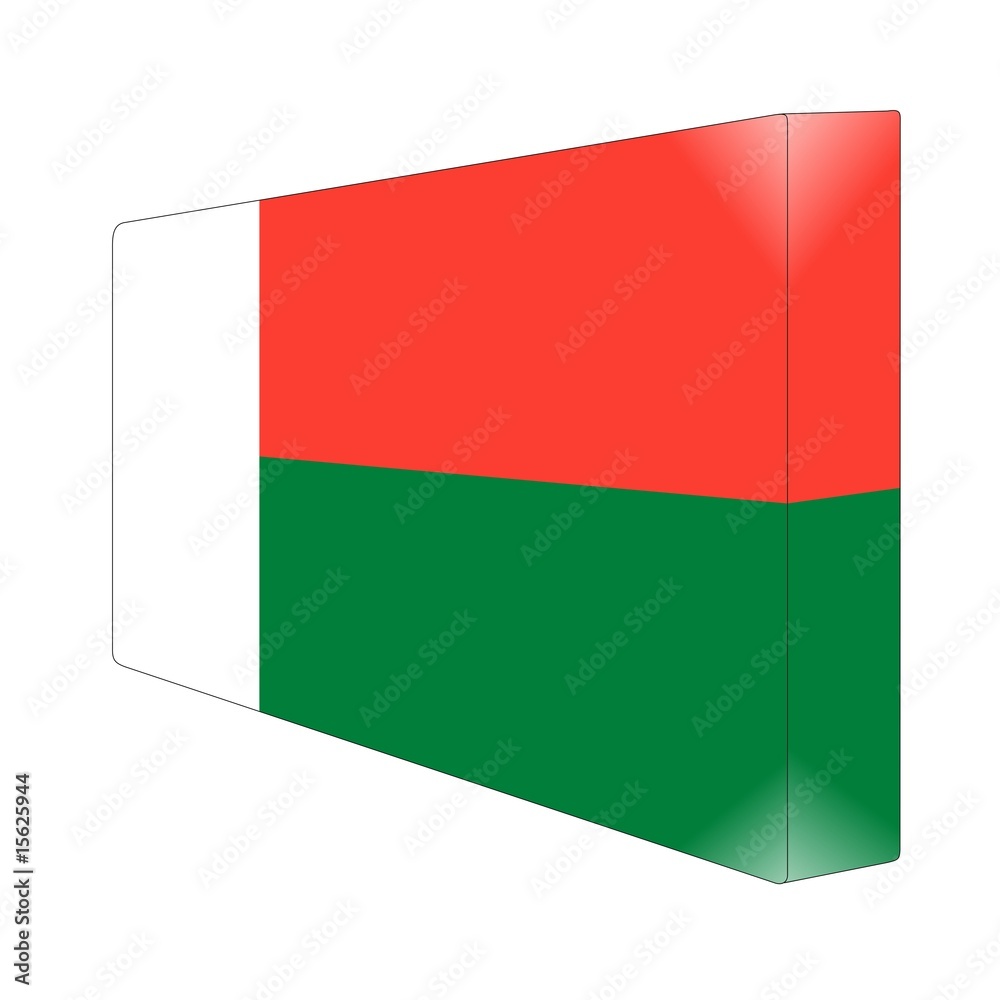 Obraz premium brique glassy avec drapeau madagascar