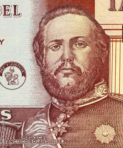 Mariscal Francisco Solano Lopez on Banknote from Paraguay