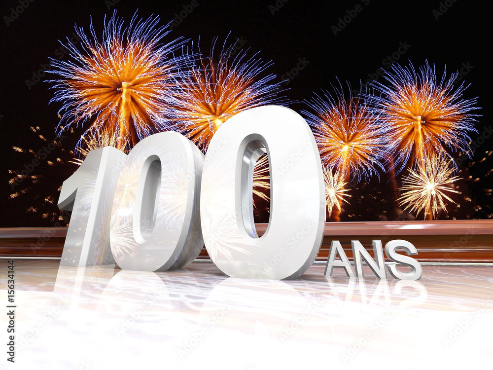 Anniversaire 100 Ans Feu D Artifice Stock Illustration Adobe Stock