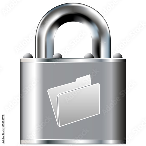 File folder or document icon on secure vector lock