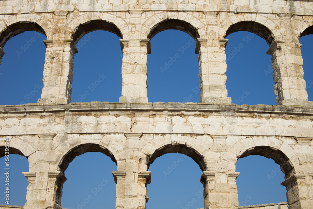 Old antique Colosseum made from stone