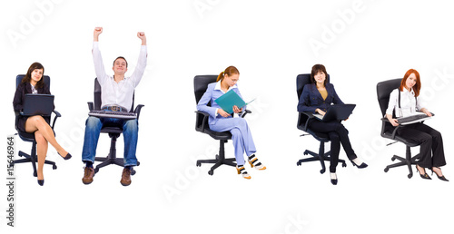 office people isolated over white