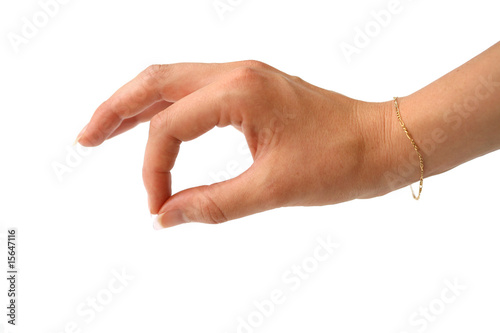 Main qui tient ou présente un objet