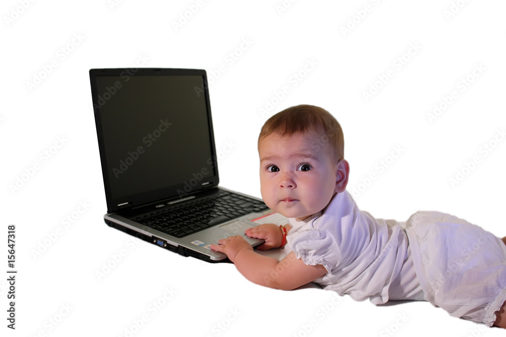 baby with laptop baby with laptop