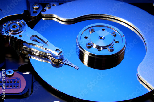 Hard disk drive (toned in blue)