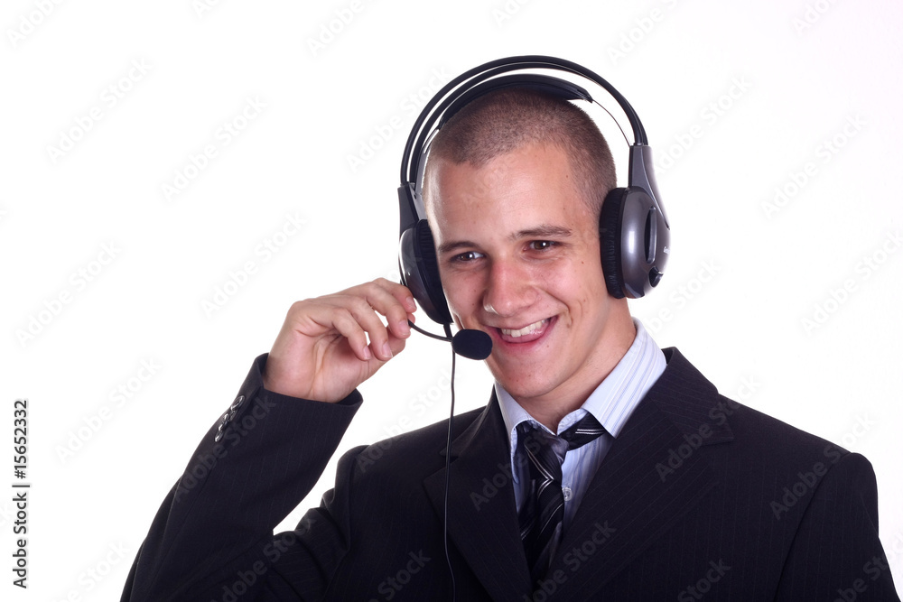 young businessman from a help desk service young businessman from a help desk service