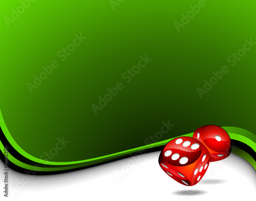 Vector background with two red dices for a casino theme.