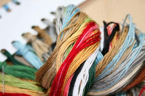Colored threads for embroidery
