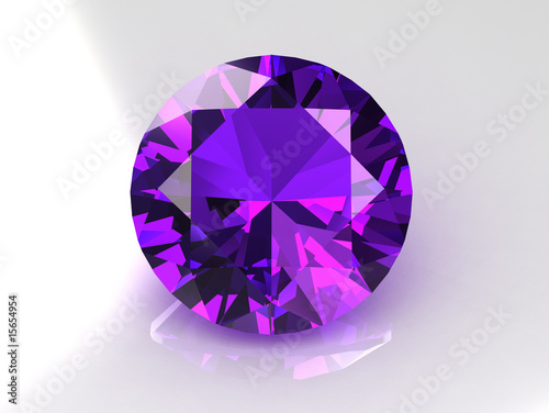 Round purple amethyst gemstone