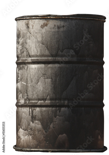 Old a barrel on a white background