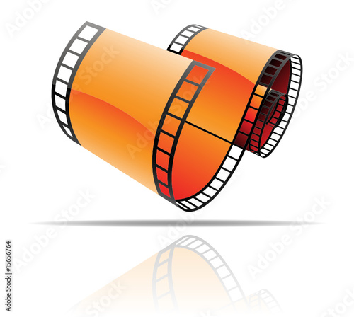 colourful film reels and reflections