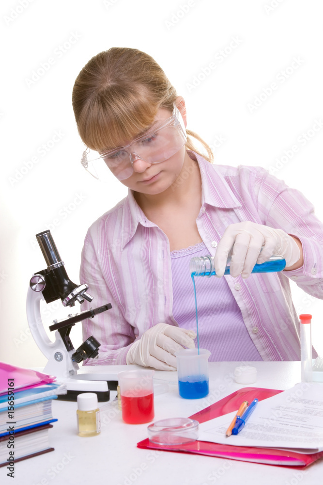 Student in laboratory Student in laboratory
