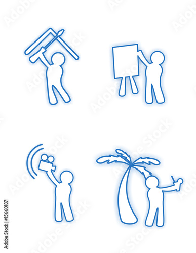 Character blue icons