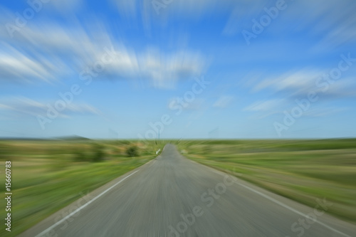 empty road with motion blur