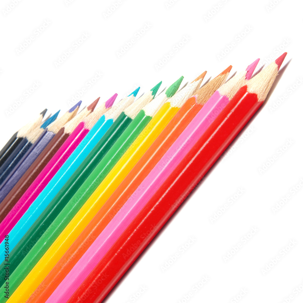 Raw of colored pencils Raw of colored pencils