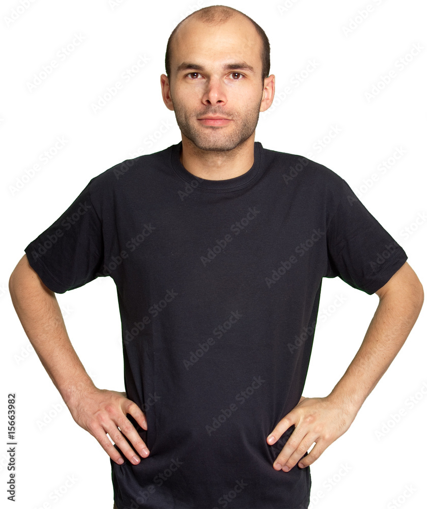 Young man with black T-shirt Young man with black T-shirt
