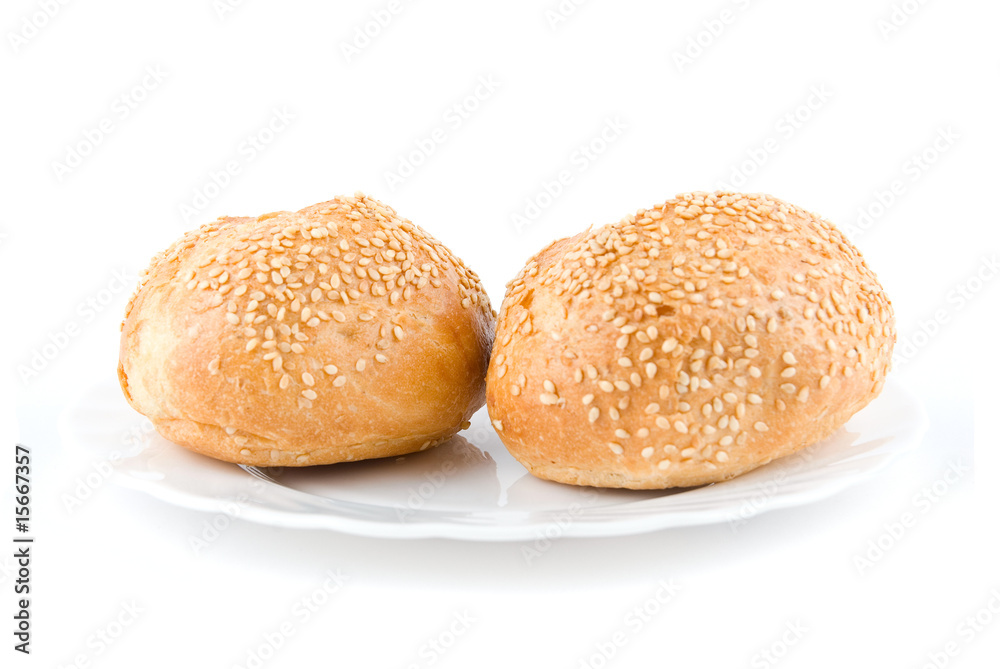 Two sesame buns Two sesame buns