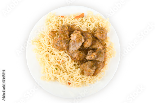 spaghetti and meat