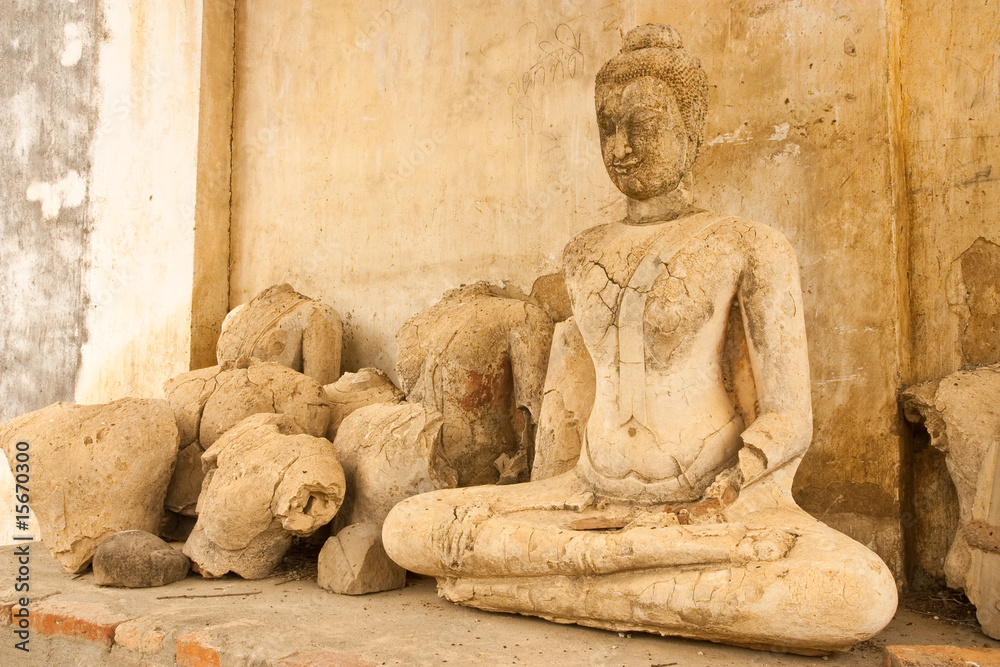 Broken Buddha statues