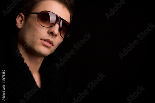 Young boy with sunglasses portrait