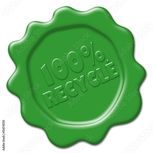 Sceau "100% RECYCLE" (vert)